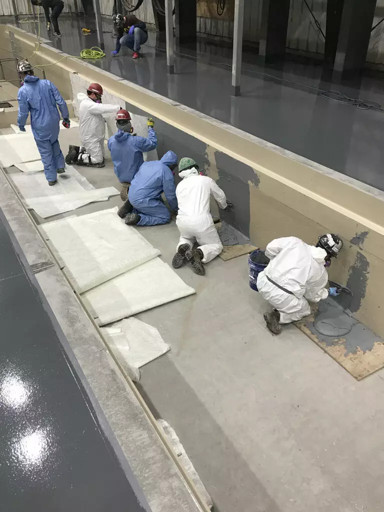 photo of an industrial wall coating project in Edmonton