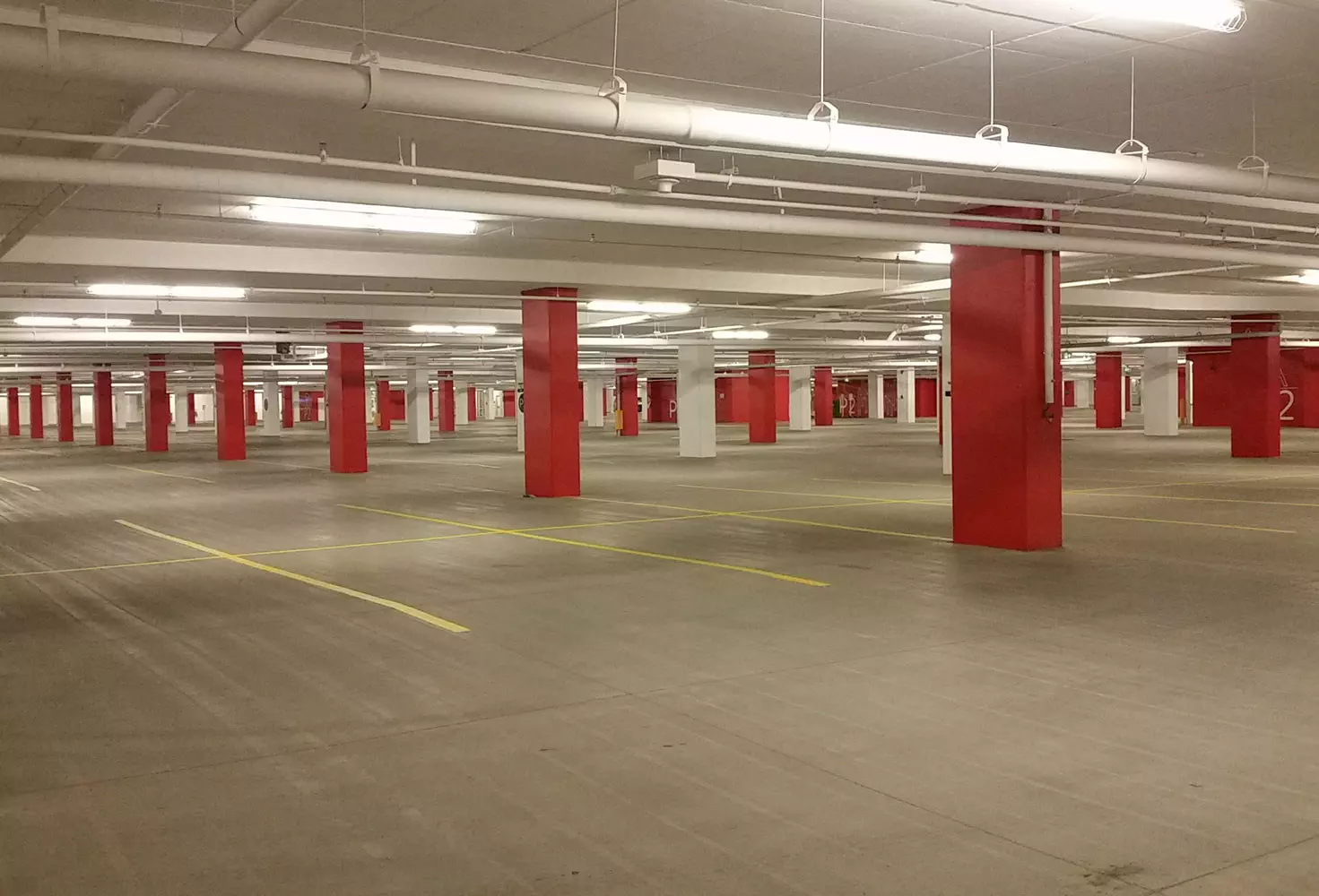 photo of a parking garage recently resurfaced with shot blasting service in Edmonton
